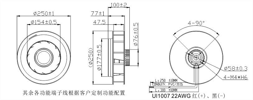 24v直流kaiyun体育网品牌大使鲁尼250安装尺寸图 24v直流kaiyun体育网品牌大使鲁尼250安装尺寸图