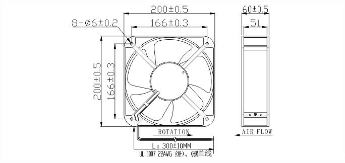 风扇安装尺寸图